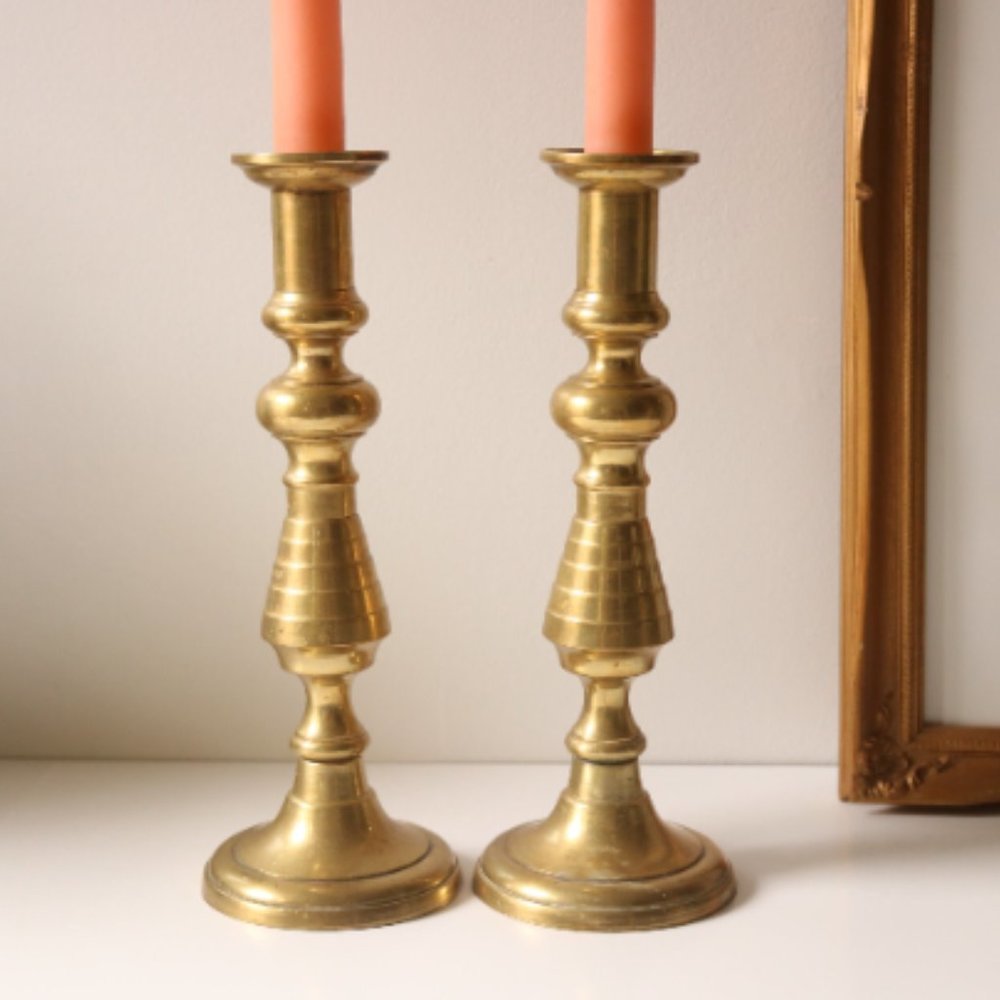 MCM Solid Brass Candlestick Candle Holder